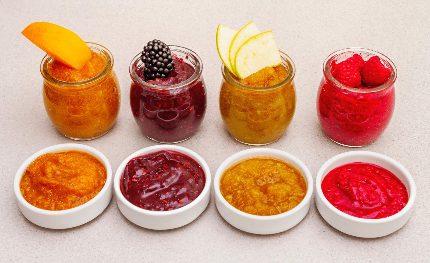 Different fruit purees